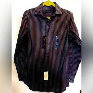 Marc Anthony Men's Striped Dress Shirt - Black and Blue - NEW WITH TAGS !